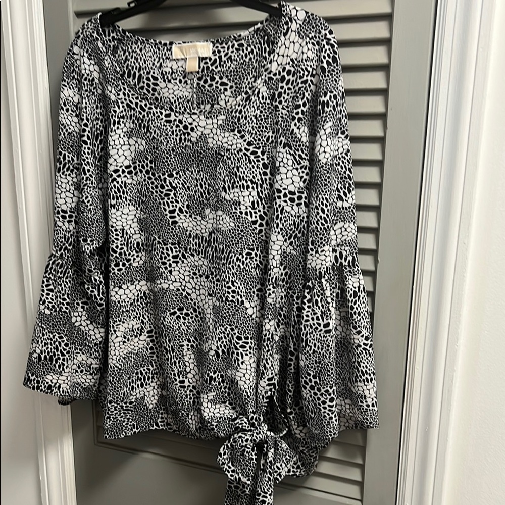 Michael Kors Monochrome Animal Print Blouse